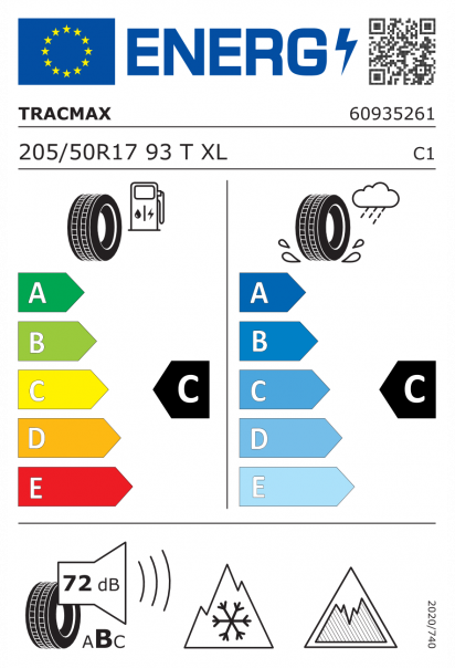 Tracmax X-privilo S360 205/50 R17 93T XL Eurolabel