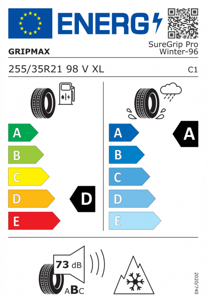 Gripmax SureGrip Pro Winter 255/35 R21 98V XL Eurolabel