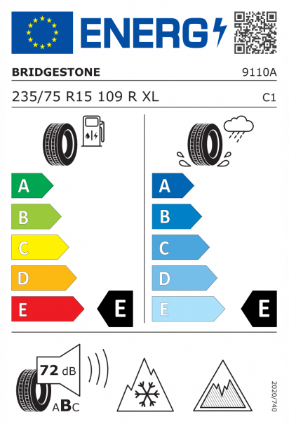 Bridgestone Blizzak DM-V2 235/75 R15 109R XL Eurolabel