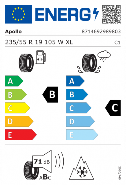 Apollo Alnac 4G All Season 235/55 R19 105W XL Eurolabel