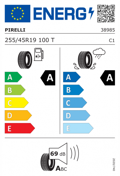 Pirelli Cinturato P7 255/45 R19 100T Elect Eurolabel