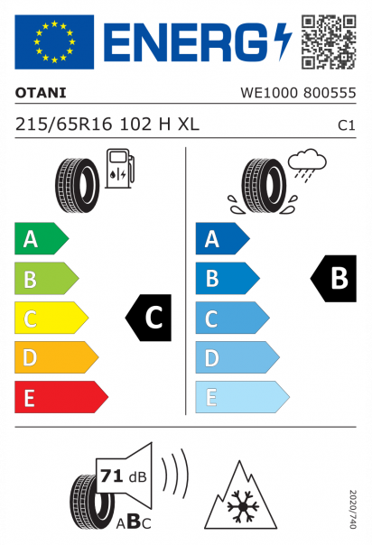 Otani WE1000 215/65 R16 102H XL Eurolabel
