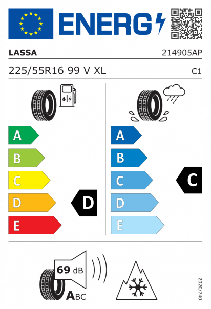 Lassa Snoways 4 225/55 R16 99V XL Eurolabel