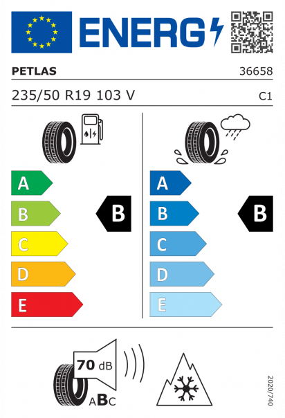 Petlas Explero Winter W671 235/50 R19 103V XL Eurolabel