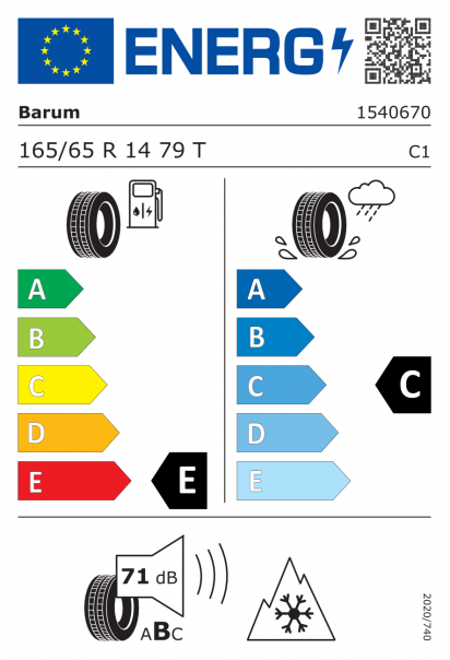 Barum Quartaris 5 165/65 R14 79T Eurolabel