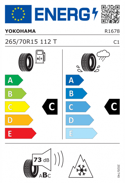Yokohama BluEarth*Winter V905 265/70 R15 112T Eurolabel