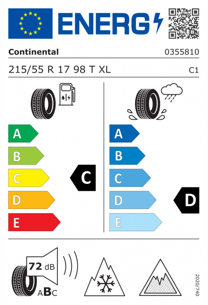 Continental VikingContact 7 215/55 R17 98T XL Eurolabel