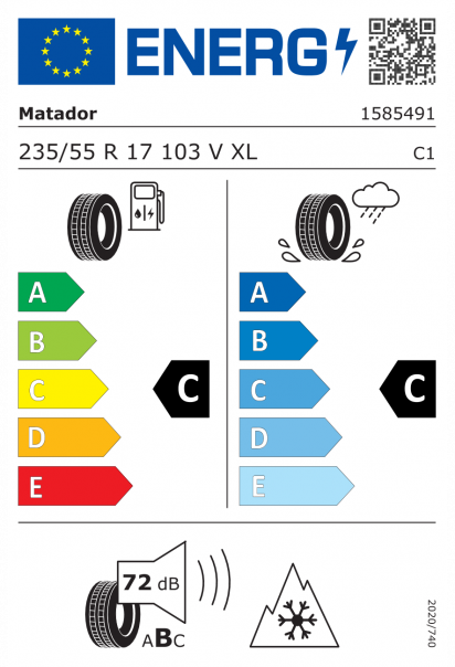 Matador MP 93 Nordicca 235/55 R17 103V XL Eurolabel