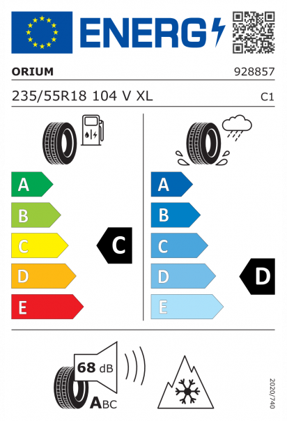 Orium All Season SUV 235/55 R18 104V XL Eurolabel