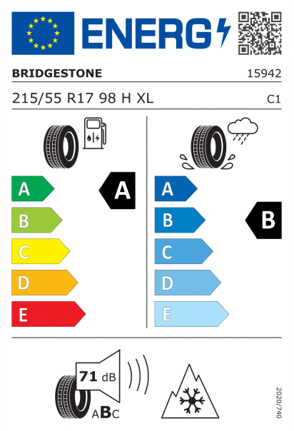 Bridgestone Weather Control A005 215/55 R17 98H XL Eurolabel