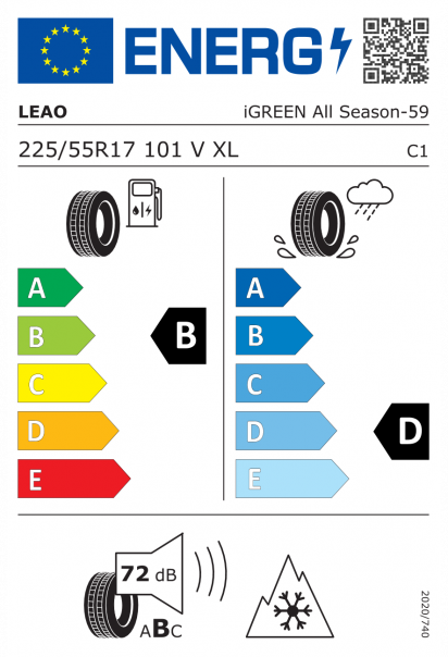 Leao iGREEN ALL Season 225/55 R17 101V XL Eurolabel