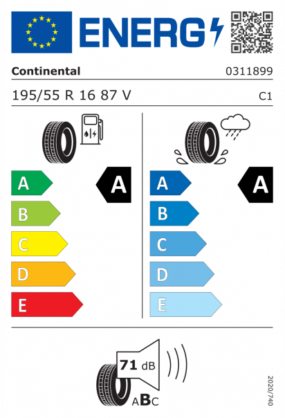 Continental EcoContact 6 195/55 R16 87V Eurolabel