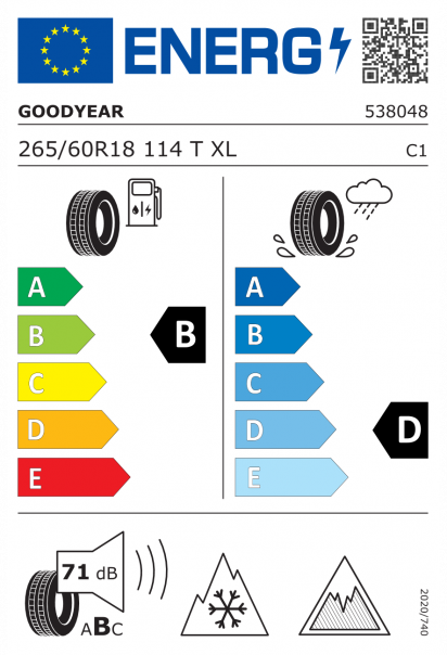 Goodyear UltraGrip Ice SUV Gen-1 265/60 R18 114T XL Eurolabel