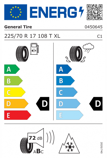 General tire Grabber AT3 225/70 R17 108T XL Eurolabel