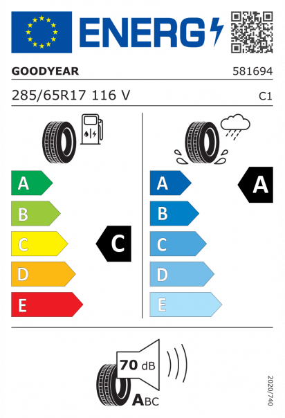 Goodyear EfficientGrip 2 SUV 285/65 R17 116V Eurolabel