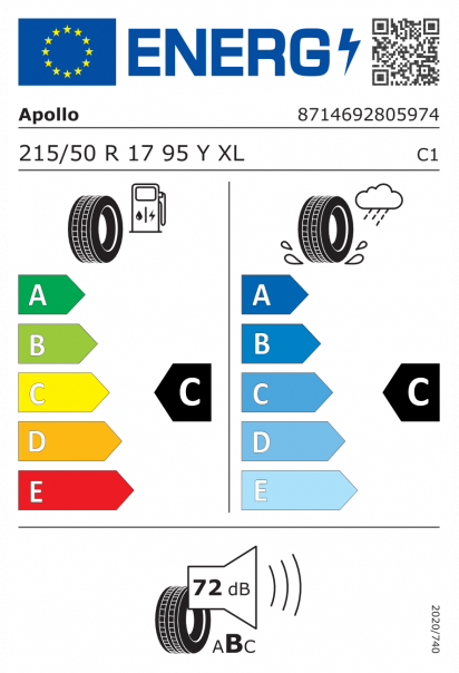 Apollo Aspire 4G+ 215/50 R17 95Y XL Eurolabel