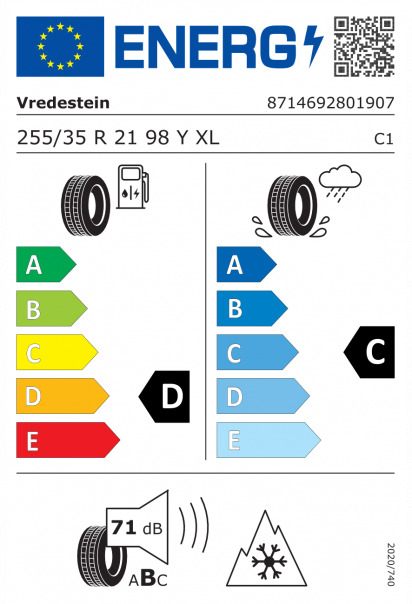 Vredestein Wintrac Pro+ 255/35 R21 98Y XL Eurolabel