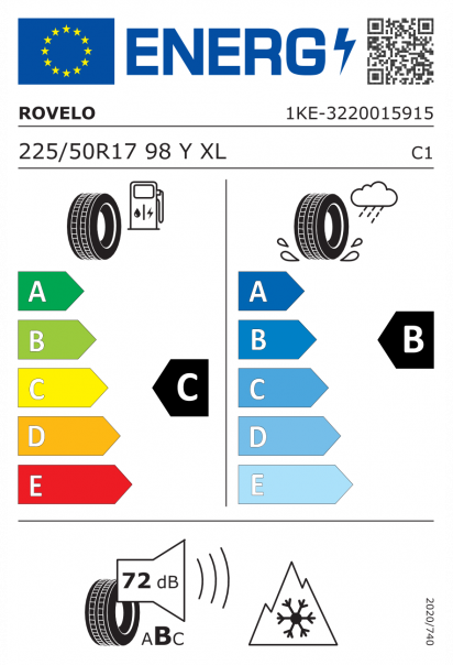 Rovelo All Weather R4S 225/50 R17 98Y XL Eurolabel