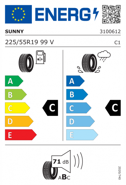 Sunny NA305 225/55 R19 99V Eurolabel