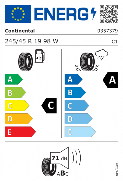 Continental ContiSportContact 5 245/45 R19 98W Eurolabel