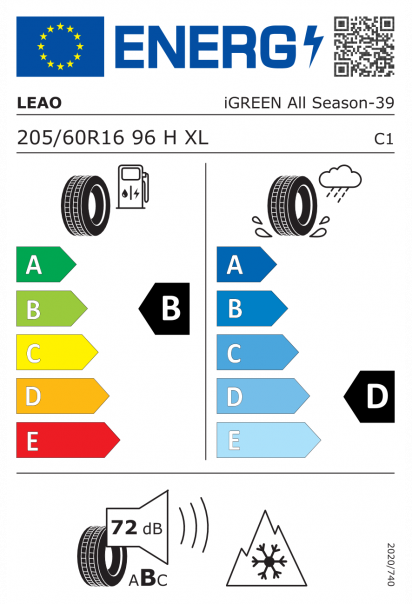Leao iGREEN ALL Season 205/60 R16 96H XL Eurolabel