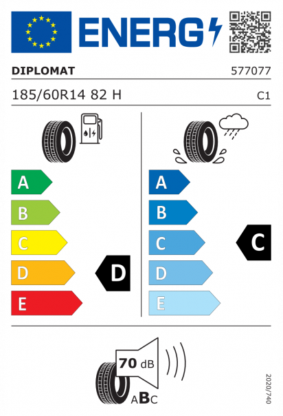 Diplomat HP 185/60 R14 82H Eurolabel