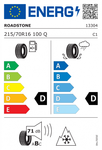 Roadstone Winguard Ice SUV 215/70 R16 100Q Eurolabel