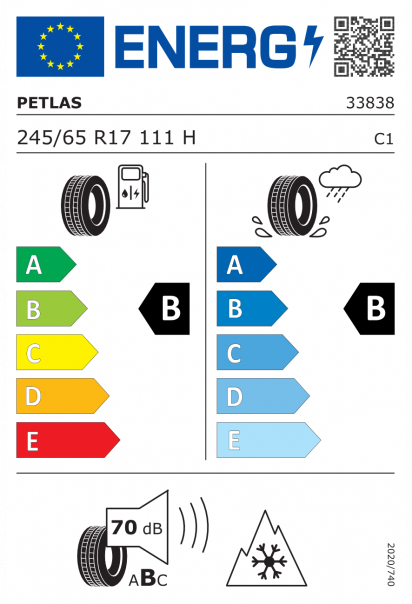 Petlas Explero Winter W671 245/65 R17 111H XL Eurolabel