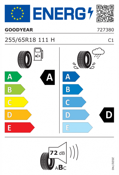 Goodyear Wrangler Territory AT/S 255/65 R18 111H Eurolabel